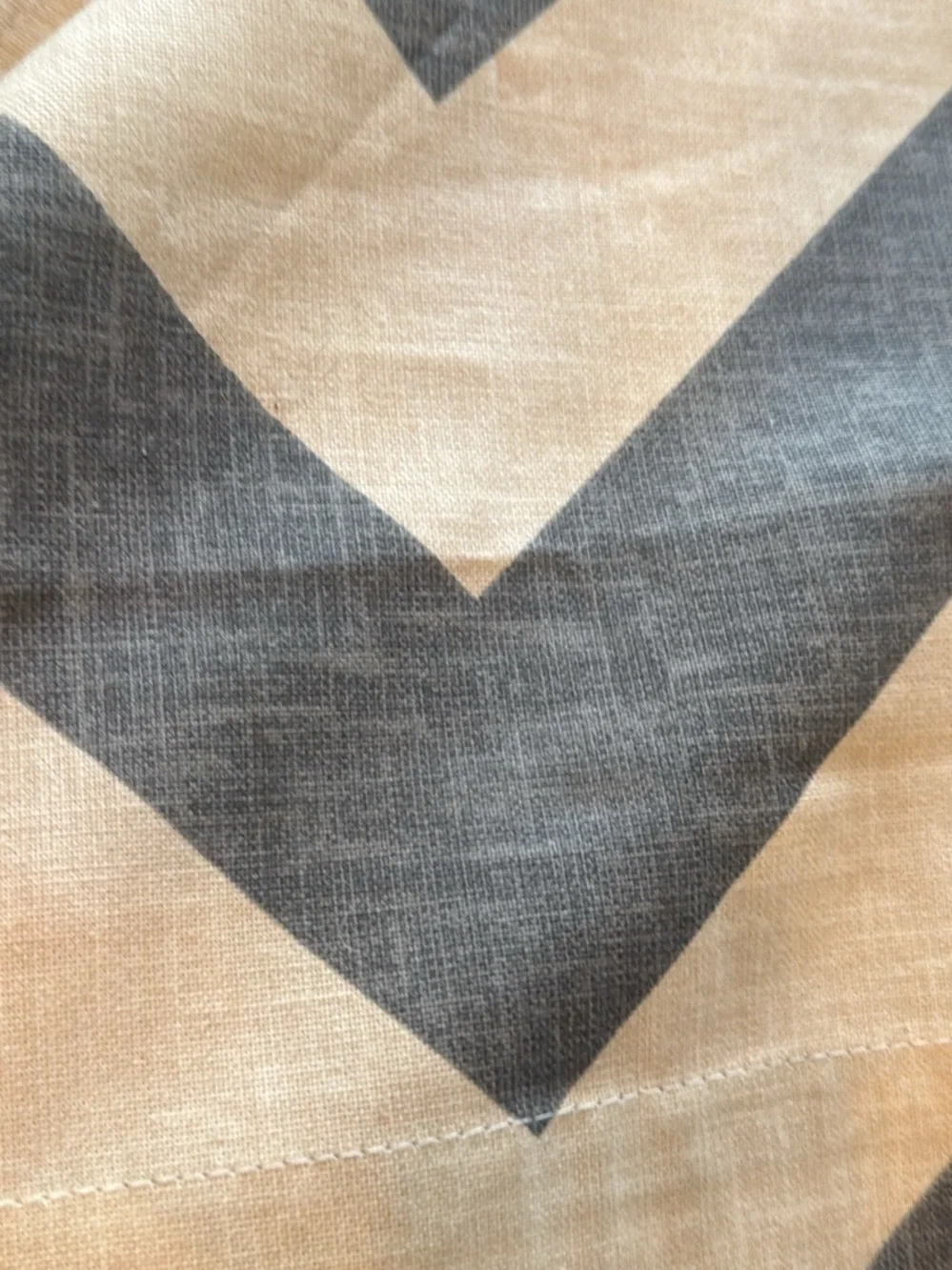 2 West Elm Gray and Beige Chevron Cotton curtains 48x84